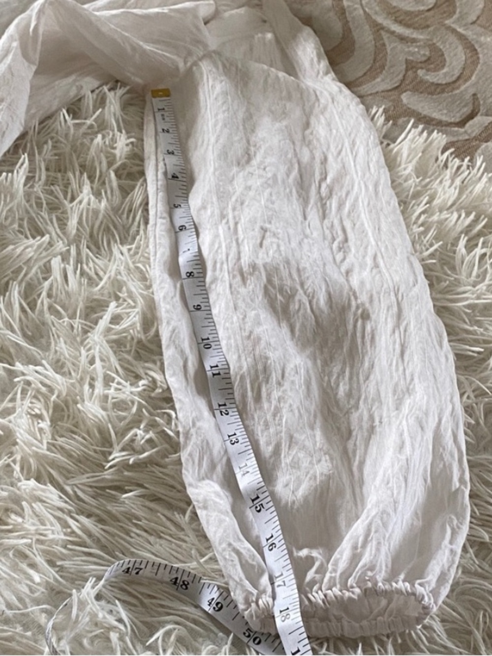 Ann Taylor White Crinkle Button Front Blouse Size Small Long Sleeve - Picture 9 of 10
